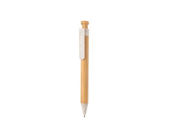 Bamboo pen with wheatstraw clip White - XD Collection P610.543