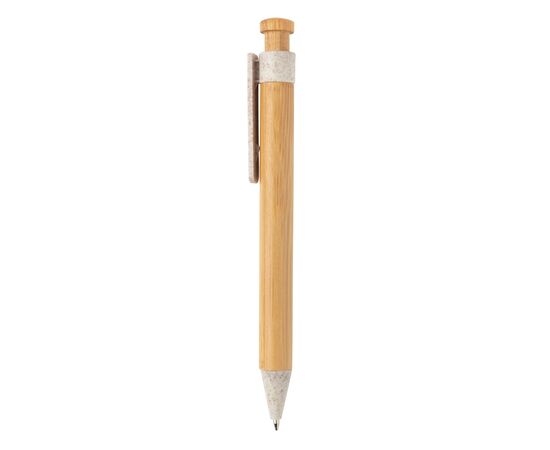 Bamboo pen with wheatstraw clip White - XD Collection P610.543