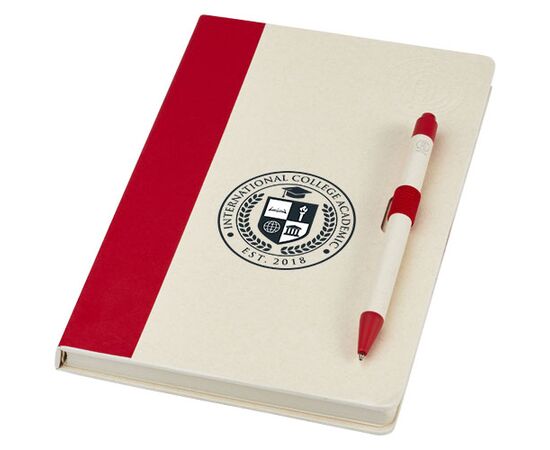 Ensemble carnet de notes format A5 et stylo bille, à partir de briques de lait recyclées, Dairy Dream Rouge - Unbranded 10781121