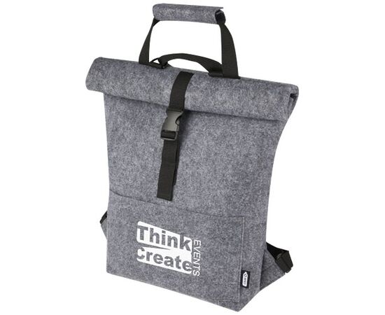 Sacoche de vélo avec dessus enroulable Felta de 13 L en feutre recyclé certifié GRS Gris moyen - Unbranded 12066382
