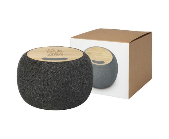 Ecofiber bamboo/RPET Bluetooth® speaker and wireless charging pad Natural, Grey - Unbranded 12431806