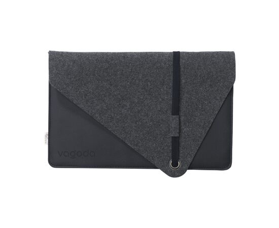 Recycled Felt&Apple ImitationLeather Sleeve 15/16p Noir - Made Out Of W30198