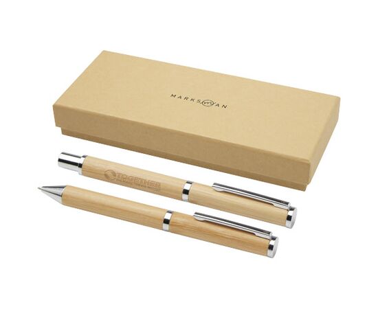 Apolys cadeauset met balpen en rollerbalpen  (zwarte inkt) Naturel - Marksman 10783306