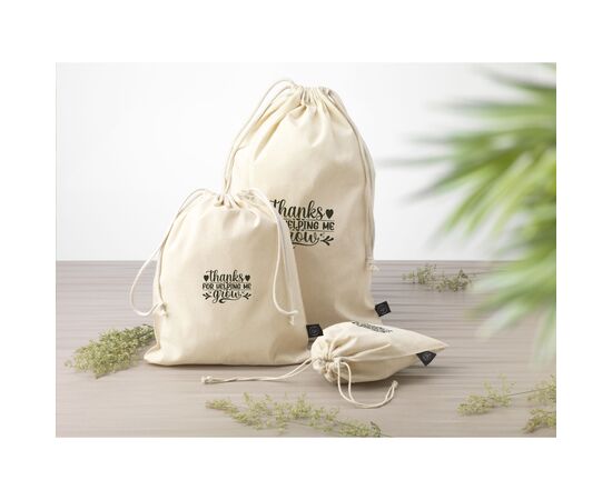 Gift Pouch Natural GRS Recycled Cotton (150 g/m²) S Natural  -  192542