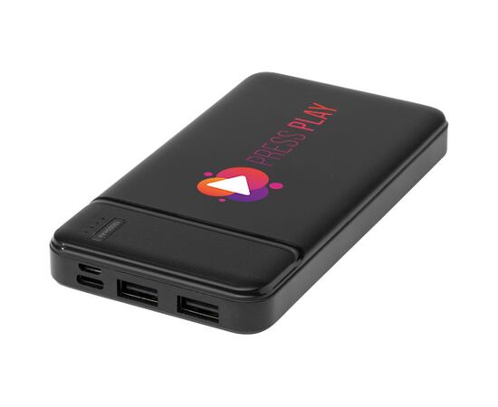 Loop powerbank van 10.000 mAh van gerecycled plastic  Zwart - Unbranded 12432190