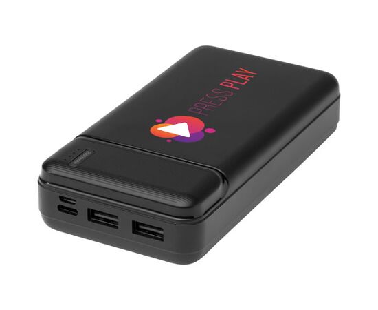 Loop powerbank van 20.000 mAh van gerecycled plastic  Zwart - Unbranded 12432290