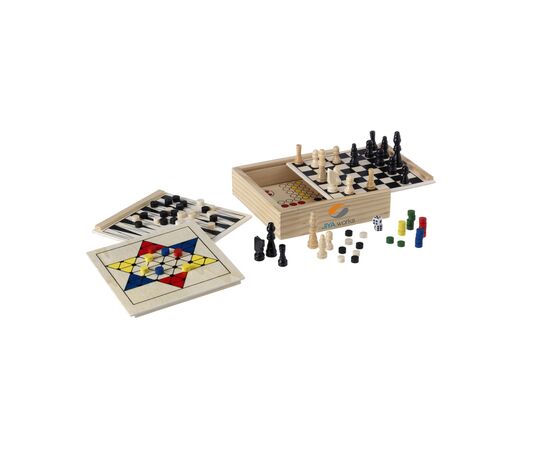 WoodGame 5-in-1 spel Hout -  435344