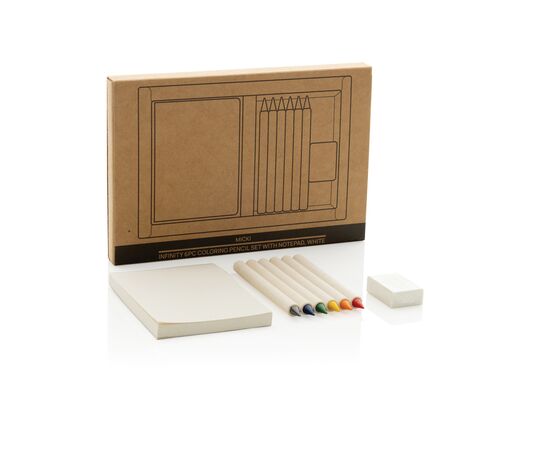 Set de 6 crayons de couleur avec carnet GRS Infinity Micki Blanc - XD Collection P611.3603