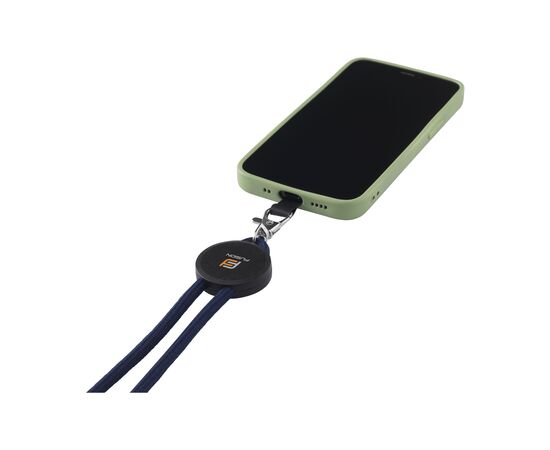 Lace Lanyard GRS RPET 5 mm keycord Navy -  153332