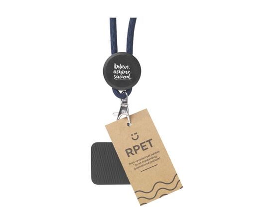 Lace Lanyard GRS RPET 5 mm keycord Navy -  153332