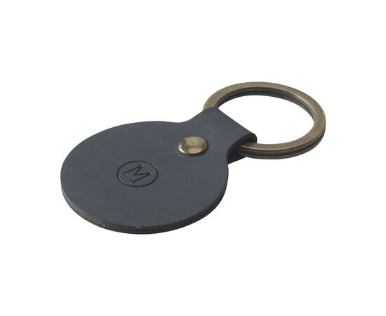 Recycled Leather Keyring Round porte-clés Bleu foncé - Made Out Of W46332