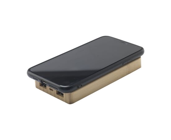Solar Powerbank 8000+ Wireless Charger Ladegerät Bambus -  520644 Solar Powerbank 8000+ Wireless Charger Ladegerät Bambus -  520644