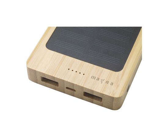 Solar Powerbank 8000+ Wireless Charger Ladegerät Bambus -  520644 Solar Powerbank 8000+ Wireless Charger Ladegerät Bambus -  520644