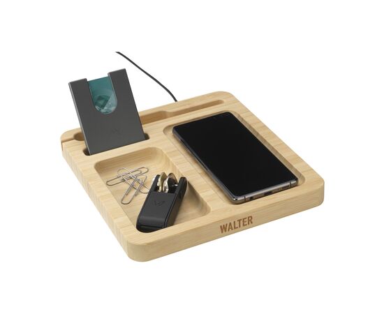 Walter Bamboo Single Dock 15W organisateur et chargeur Bambou - Walter W02844