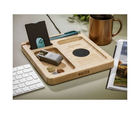 Walter Bamboo Single Dock 15W organisateur et chargeur Bambou - Walter W02844