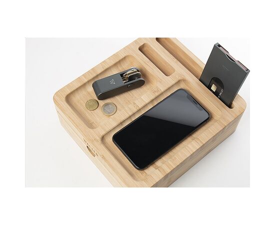 Walter Bamboo Big Dock 15W organizer en oplader Bamboe - Walter W03044