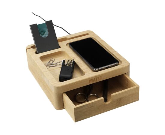 Walter Bamboo Big Dock 15W organizer en oplader Bamboe - Walter W03044