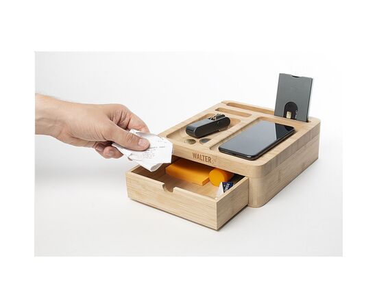 Walter Bamboo Big Dock 15W organizer en oplader Bamboe - Walter W03044