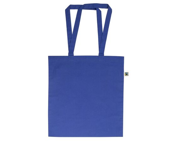 Sac en coton Fairtrade avec de longues poignées Bleu - MultiGift Fairtrade 987604