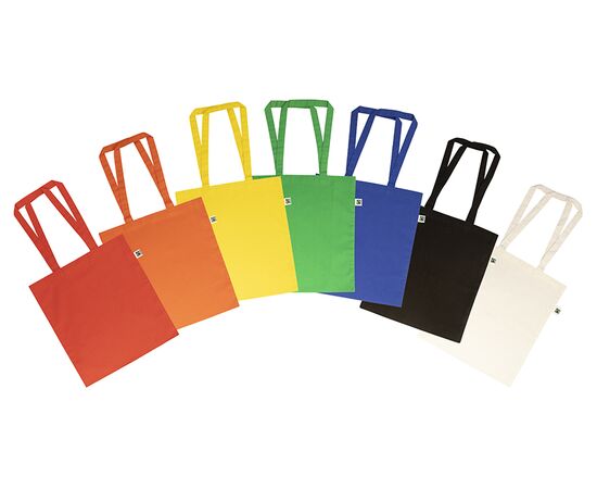 Fairtrade katoenen draagtas met lange hengsels Oranje - MultiGift Fairtrade 987610