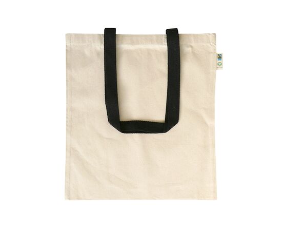 Sac fourre-tout Fairtrade en coton écologique avec poignées colorées Noir - MultiGift Fairtrade 997803