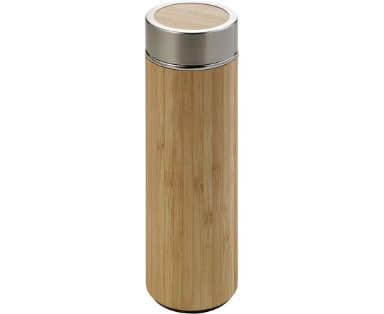 Bamboo and stainless steel double walled bottle Yara Brown -  8858.011