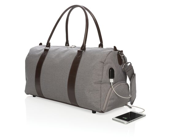 Sac weekend avec port USB A Gris - XD Collection P707.052