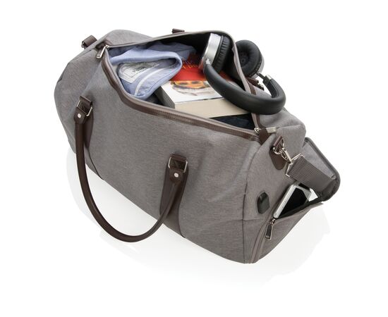 Sac weekend avec port USB A Gris - XD Collection P707.052