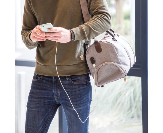 Sac weekend avec port USB A Gris - XD Collection P707.052