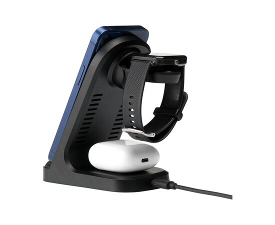 Triple-Up RCS Recycled ABS Wireless Charger Stand Noir -  127598
