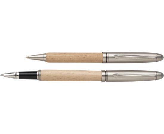 Parure de stylo bille et roller en bois Oliviero Brun -  9156.011