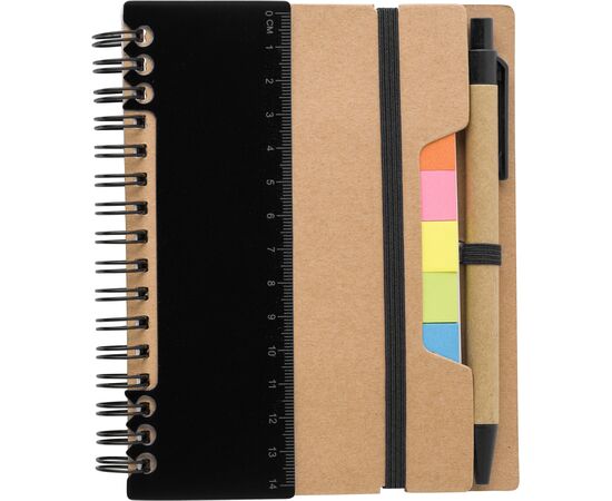 Carnet à spirale en papier recyclé Angela Noir -  9182.001