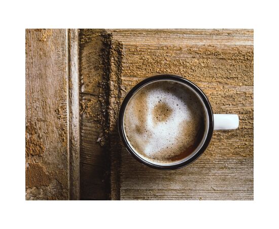 Retro Emaille Tasse 350 ml Weiss, Schwarz -  085310