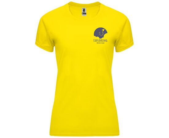 T-shirt de sport Bahrain à manches courtes pour femme Jaune - Roly R04081B1