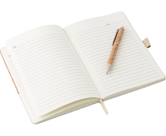 Cork and linen notebook and wheatstraw ballpen Kenzo Brown -  9312.011
