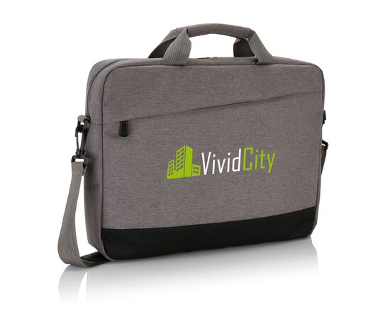 Trend 15” laptop tas PVC-vrij Grijs, Zwart - XD Collection P732.342