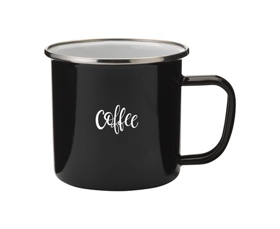 Retro Silver Enamel Mug 350 ml Black, Silver -  122998