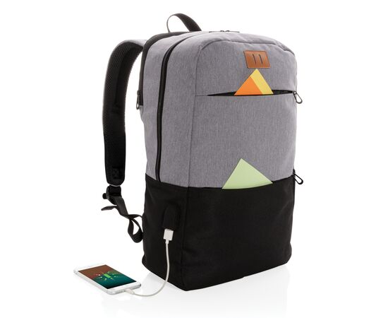 Sac à dos ordinateur 15,6" avec USB et anti RFID Noir - XD Collection P760.051