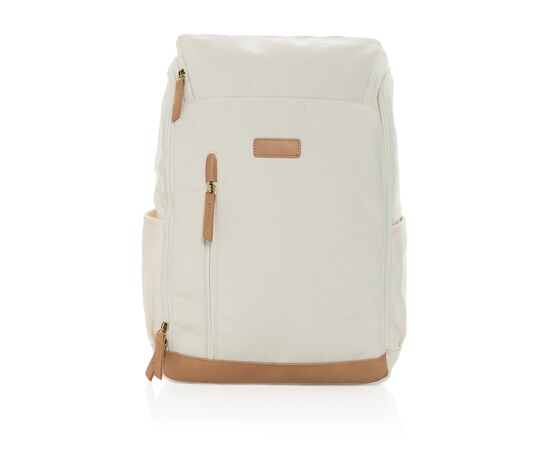 Sac à dos ordinateur Impact AWARE™ en toile 16oz recyclé Blanc cassé - XD Collection P760.240
