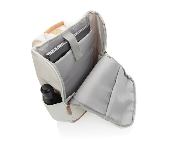 Sac à dos ordinateur Impact AWARE™ en toile 16oz recyclé Blanc cassé - XD Collection P760.240