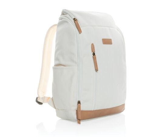 Sac à dos ordinateur Impact AWARE™ en toile 16oz recyclé Blanc cassé - XD Collection P760.240