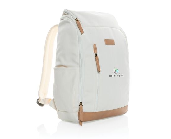 Sac à dos ordinateur Impact AWARE™ en toile 16oz recyclé Blanc cassé - XD Collection P760.240