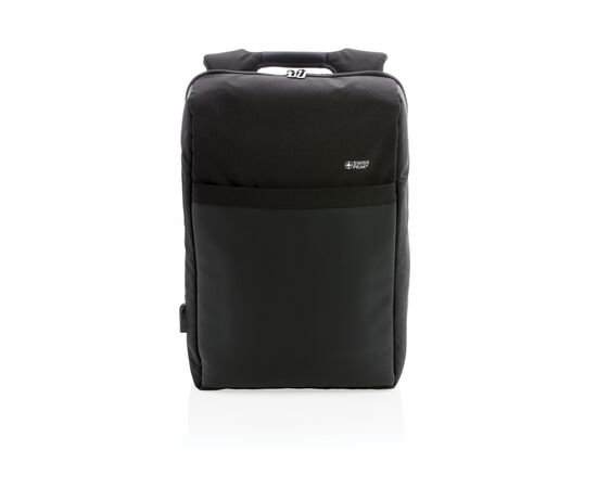 Swiss Peak 15" anti-theft RFID & USB backpack PVC free Black - Swiss Peak P762.371
