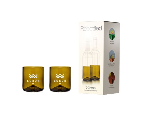 Rebottled® Short Tumbler 2-pack drinking glasses Olive - Rebottled W38940