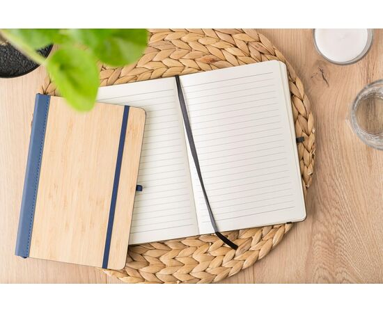 Carnet A5 en bambou et PU Dorita Blanc -  866554.002