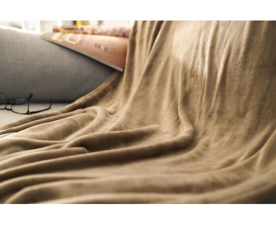 Flannel fleece (280 gr/m²) blanket Sean Khaki -  965859.013