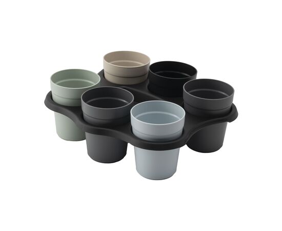 Circulcup Coffee Cup Tray 6-hole Ø 8 cm Schwarz - Circulware 254998