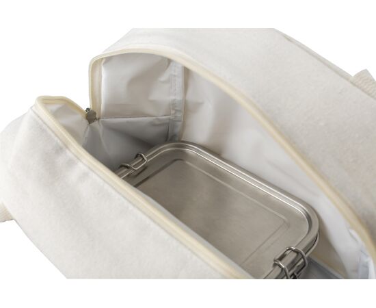 Cotton (280 gr/m²) cooler bag Alex Navy, Naturel -  967401.313