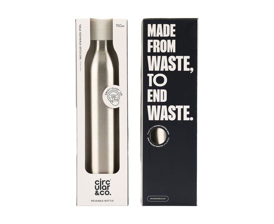 Circular&Co Recycled Stainless Steel Bottle 750 ml White - Circular and co W50610