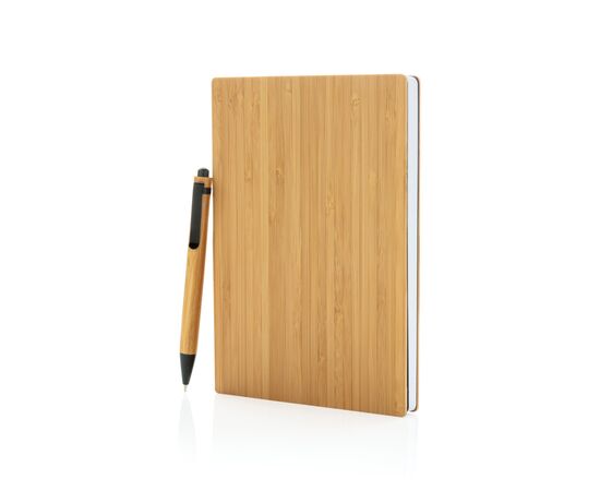 A5 Bamboo notebook & pen set Brown - XD Collection P772.159